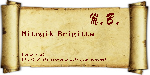 Mitnyik Brigitta névjegykártya